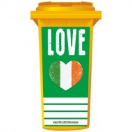 Love Ireland Heart Wheelie Bin Sticker Panel